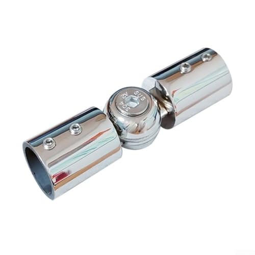 Verstellbare Stangeneckverbinder für Vorhänge, speziell für Erkerfenster, Edelstahlkonstruktion (19 mm Chrom) von Whychstore
