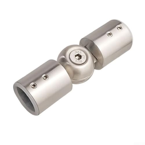Verstellbarer Eckverbinder aus Edelstahl für Erkerfenster-Gardinenstangen (25 mm gebürstet) von Whychstore