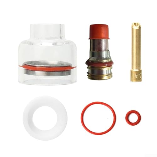 WIG-Schweiß-Glasdüsen-Set, mit Gaslinse, Bohrfutter, für TIG-17 TIG-18 TIG-26 Taschenlampen, professionelles Schweißzubehör (WP-17/18/26 1.6) von Whychstore