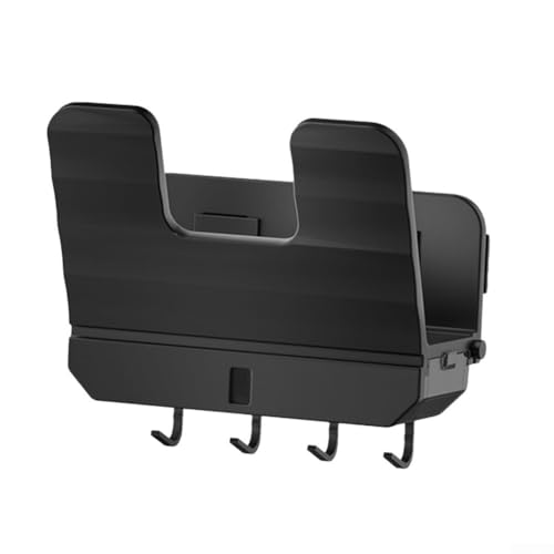 Wandmontierter Topfdeckel- und Schneidebretthalter, funktionale Küchenaufbewahrungslösung mit Haken (schwarz mit Haken) von Whychstore