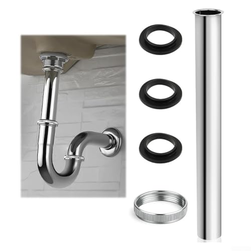 Waschbeckenverlängerung aus Edelstahl, mit Überwurfmutter und dreifacher Dichtung, Siphon Tauchrohrverlängerung, für Küchenspüle Waschbeckenverlängerung aus Edelstahl, mit Überwurfmutter und dreifacher Dichtung, Siphon Tauchrohrverlängerung, für Küchenspüle von Whychstore