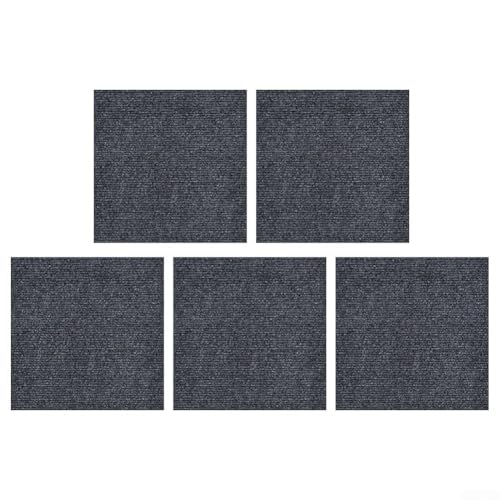 Wasserabweisende Polyester-Teppichfliesen, rutschfestes Design, perfekt für stark frequentierte Bereiche in Ihrem Zuhause (dunkelgrau) von Whychstore