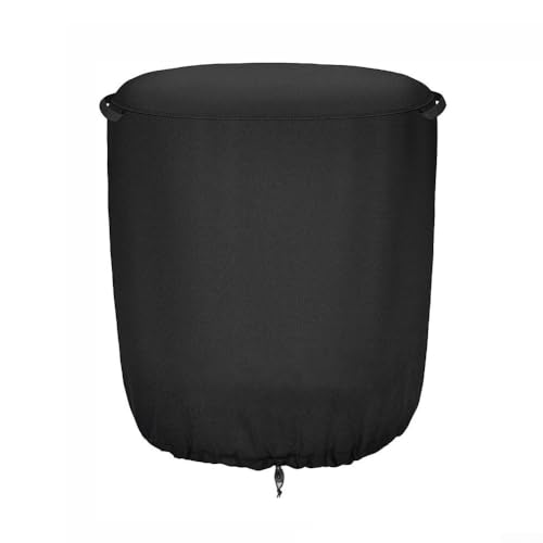 Wasserdichte runde Feuerabdeckung, Outdoor-Camping-Feuerstellen-Abdeckung, Garten-Terrassen-Heizungsabdeckungen, mit 2 Hakenschlaufen, 61 cm D x 68 cm H (420D) von Whychstore