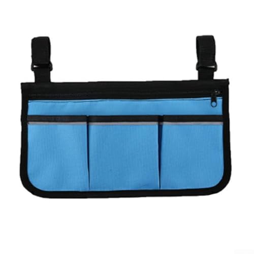 Wasserdichter Organizer mit mehreren Taschen für Rollstühle aus strapazierfähigem 600D-Oxford-Gewebe und reflektierenden Streifen (Meerblau) von Whychstore