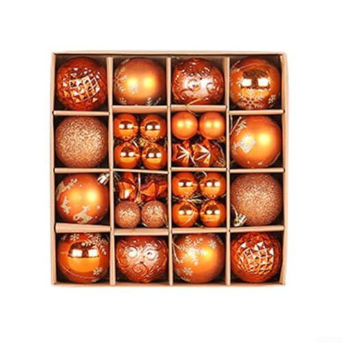 Weihnachtskugel-Set, verschiedene Größen, 44 Stück, für Baum- und Party-Dekorationen (F) von Whychstore