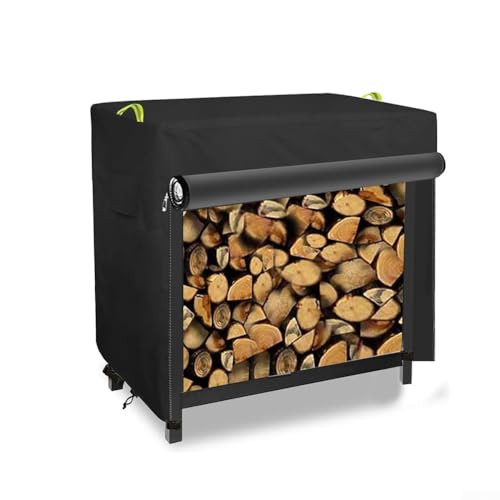 Wetterfeste Abdeckung für Kaminholzregal 210D Oxford Tuch, einfach zu bedienen für kleine Regale (125 x 65 x 110 cm) von Whychstore