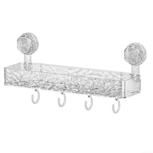 Whychstore Anpassbares Regal mit Saugnapf, kein Bohren erforderlich, elegantes Design für mühelose Organisation in Ihrem Zuhause (transparent) von Whychstore