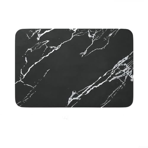 Whychstore Badezimmer-Bodenmatte mit rutschfestem Design und schnell trocknender Technologie für Sicherheit jederzeit (schwarz) von Whychstore