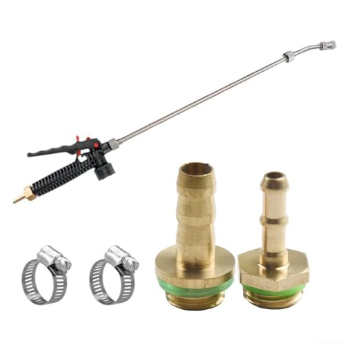 Whychstore Gartensprühstab, Edelstahl-Gartenschlauch-Sprühstab, mit 2 Messing-Widerhaken und Absperrventil, Sprayer Lanze Ersatz (1 Set) von Whychstore