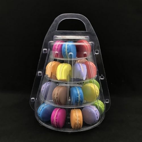 Whychstore Transparenter Macaron-Ständer aus Kunststoff, 4 Etagen, geeignet für verschiedene Veranstaltungsdekor-Bedürfnisse von Whychstore
