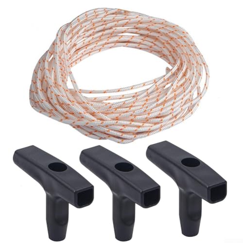 Whychstore Zuverlässige Kordelzug-Griffteile für Rasenmäher, stabile Zugstarter-Komponenten, 3 Stück + 1 Stück Whychstore Zuverlässige Kordelzug-Griffteile für Rasenmäher, stabile Zugstarter-Komponenten, 3 Stück + 1 Stück von Whychstore