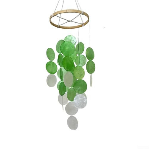 Windspiel aus natürlichen Muscheln, um sanfte Melodien zu erzeugen, für böhmische und Küstenräume (grün) von Whychstore