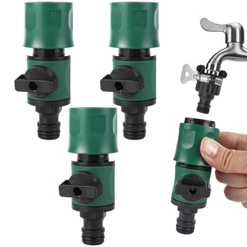 Gartenschlauchabschaltventil, 3PCS -Gartenschlauchventil mit schnellem Stecker, 4 ABS -Korrosion für Zuhause von Whyzsjnclg