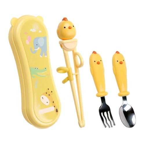 Training des Stäbchenstäbchens Set für Kinder und Anfänger 1 Paar Chopstick -Schaufel -Messer mit findbarem Lernhackfabrik Helfer rechtshändig nur gelb für den täglichen Gebrauch von Whyzsjnclg