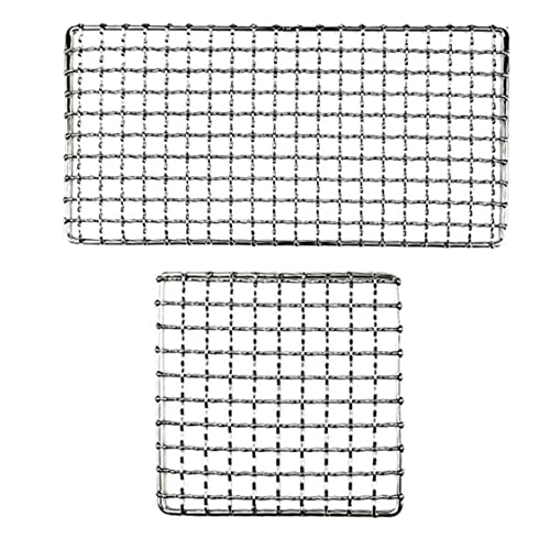 Whyzsjnclg Edelstahlgrillnetz, Barbecue Camping Pot Rack Edelstahl Camping Grill Net Net Buschcraft Brennholz 2 PCS für den Außenbereich im Freien von Whyzsjnclg