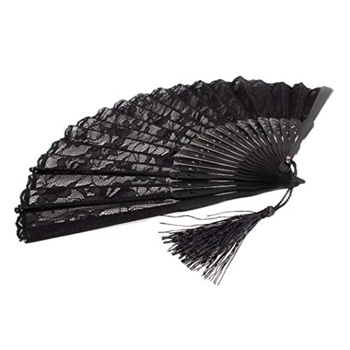 Whyzsjnclg Lace Handheld -Lüfter, faltbare Handlüfter tragbarer Spitze Handheld schwarzes Chinesisch für Kostümkleid von Whyzsjnclg