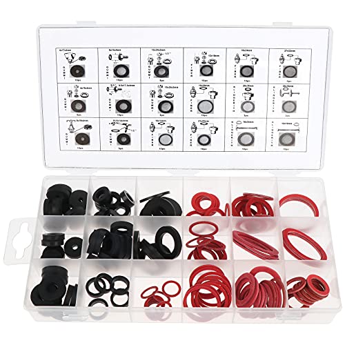 WiMas 141PCS Gummi O Ring Dichtungsring, Gummidichtung Sortiment, 18 Größen Dichtungssatz Dichtungsgummi Sichere Dichtungen Sanitär Kfz-Wasserhahn Reparatur von WiMas