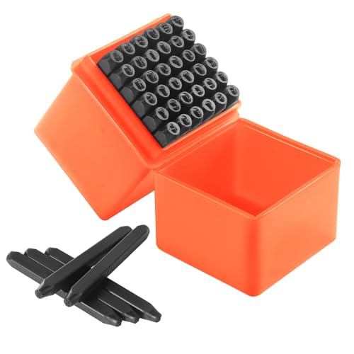 WiMas 36 Stück Buchstaben- und Zahlenstempel-Set, Bügelstempel-Set Alphabet A-Z, Zahl 0-9 und & Siegelstempel für DIY-Bedruckung Metall Holz Kunststoff Leder (36pcs, 2mm) von WiMas