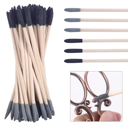 WiMas 50 Pack Schleifstäbchen Doppelendige Streichhölzer 150/280 Grit Schleifzweige Schrägschleifwerkzeug Feines Detail Polierwerkzeug für Gundam Modellbau Holzhandwerk Nagelkunst Polieren von WiMas