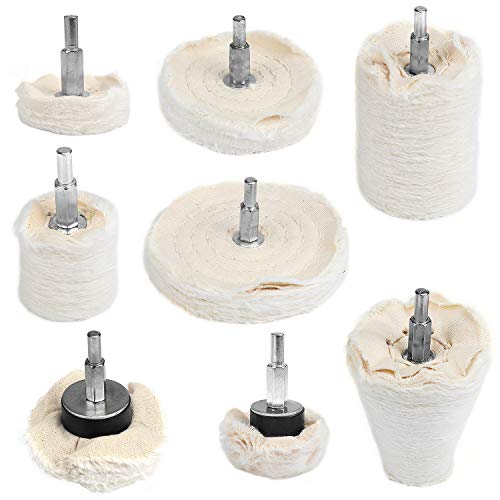 WiMas 8Pcs Polierscheibe aus Baumwolle, Polishing Buffing Pad, Polier Wheel Für Manifold Edelstahl Chrom Aluminium Schmuck Holz usw von WiMas