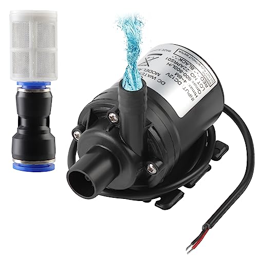 WiMas DC 12V Brushless Submersible Water Pump 800L/H 5M Mini Drive Water Pump Amphibious Pump mit Filter für Fish Tank Solar Aquarium Teich Wasserzirkulation von WiMas
