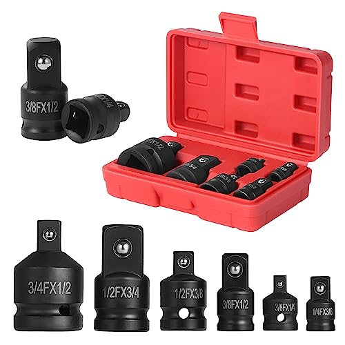 WiMas 6PCS Impact Socket Adapter Reducer, Impact Socket Adapter Set, Impact Convertor Adapter Set Brake Square Head Adapter für Breaker Bar Knarren, Schraubenschlüssel von WiMas