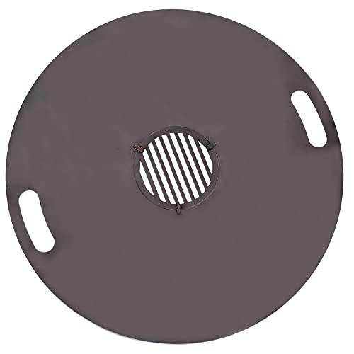 80 cm Feuerplatte mit Tragegriff 5 mm mit 20 cm Grill Einsatz Gitter für Grill Plancha Feuerschale Grillplatte Feuertonne von WiMi