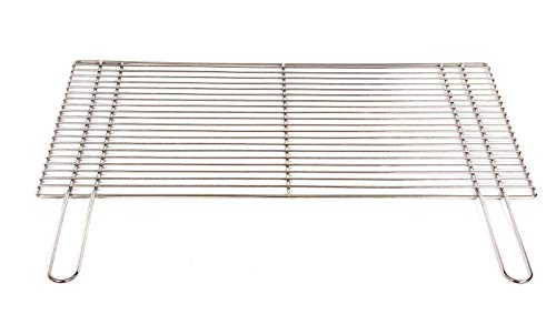 Grillrost 80 x 40 cm mit Griff aus Edelstahl 4 mm rostfrei und elektropoliert von WiMi