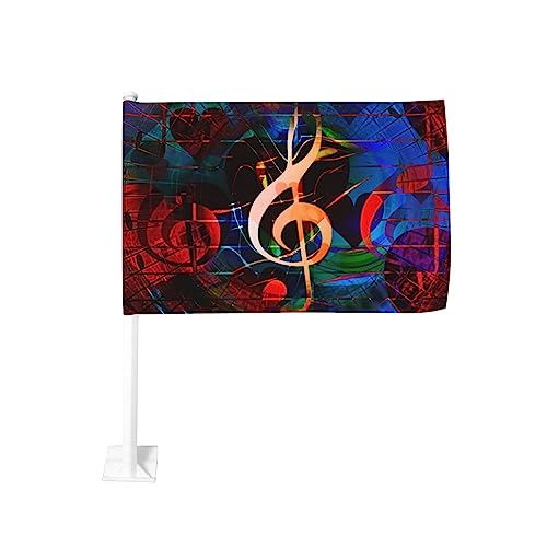 Musik-Serie Autofahnen Doppelseitige Autofensterflagge Autofenster Clip Flagge Dekoration Banner Gartenflagge 30,5 x 45,7 cm von WiNwon