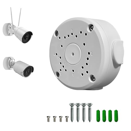 WiTi Abzweigdose tiefer Sockel für Überwachungskameras,Kabelmanagementbox für CCTV IP-Kameras Dome und Bullet-Typ,solide Metallmontagebox für WiFi-Kamerasysteme (1 Platte) von WiTi