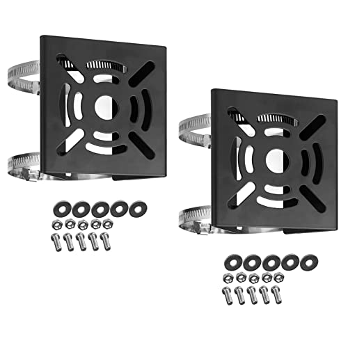 WiTi Universelle vertikale Stangenhalterung für Überwachungskamera,Metallmontage Eckhalterung mit 2 Schlaufenrohrklemmen,geeignet für CCTV-Kameras Bühnenleuchten Solarzellen(kleine Größe) (2PACK) von WiTi