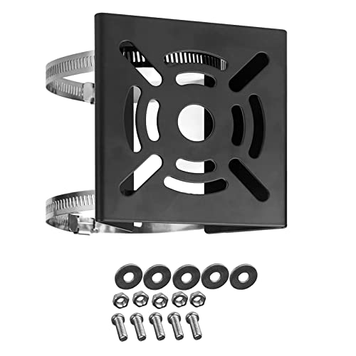 WiTi Universelle vertikale Stangenhalterung für Überwachungskamera,Metallmontage Eckhalterung mit 2 Schlaufenrohrklemmen,geeignet für CCTV-Kameras Bühnenleuchten Solarzellen(kleine Größe) von WiTi