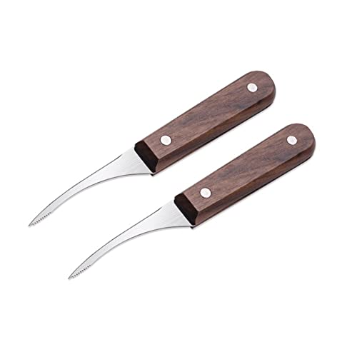 2 Stück Shrimp Deveiner Werkzeug mit Holzgriff Edelstahl-Garnelenschäler Krabbenschalen-Messer für Langusten, Hummer, Shrimps, Garnelenreiniger, Meeresfrüchte Außenschale Schäler von WiYould