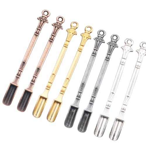 8 Stück Micro Scoop Metall Mini Salze Löffel Glitzer Löffel Gewürzschaufel Labor Probenahme Löffel (H) von WiYould