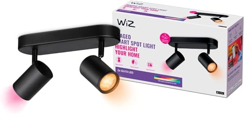 WiZ Imageo 2er-Spot Tunable White and Color, Deckenleuchte, dimmbar, 16 Mio. Farben und warm- bis kaltweiß, smarte Steuerung per App/Stimme über WLAN, schwarz von WiZ