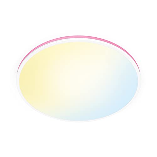 WiZ Tunable White and Color Rune Deckenleuchte (2.100 lm), LED Leuchte mit 16 Mio. Farben oder warm- bis kaltweißem dimmbarem Licht, smarte Lichtsteuerung über WLAN per Stimme/App, weiß von WiZ
