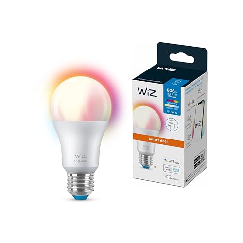 WiZ E27 LED Lampe Tunable White & Color, 60 W, dimmbar, 16 Mio. Farben, smarte Steuerung per App/Stimme über WLAN von WiZ