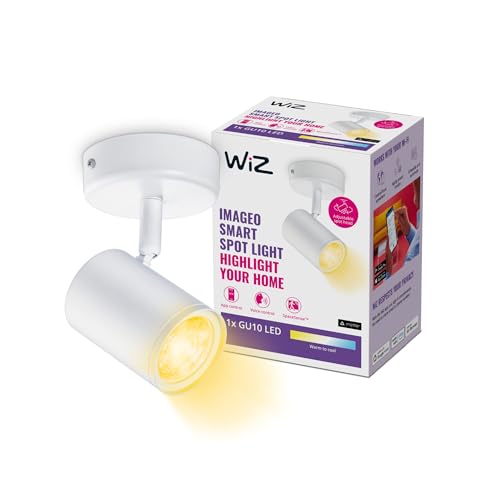 WiZ Imageo 1er-Spot Tunable White, Deckenleuchte, dimmbar, warm- bis kaltweiß, 1 x 5 W, smarte Steuerung per App/Stimme über WLAN, weiß von WiZ