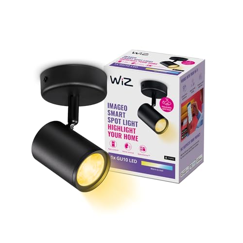 WiZ Imageo 1er-Spot Tunable White, Deckenleuchte, dimmbar, warm- bis kaltweiß, smarte Steuerung per App/Stimme über WLAN, schwarz von WiZ