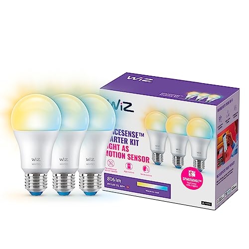 WiZ LED Lampe Tunable White, 60W, dimmbar, warm- bis kaltweiß, smarte Steuerung per Stimme/Stimme über WLAN, Dreierpack von WiZ