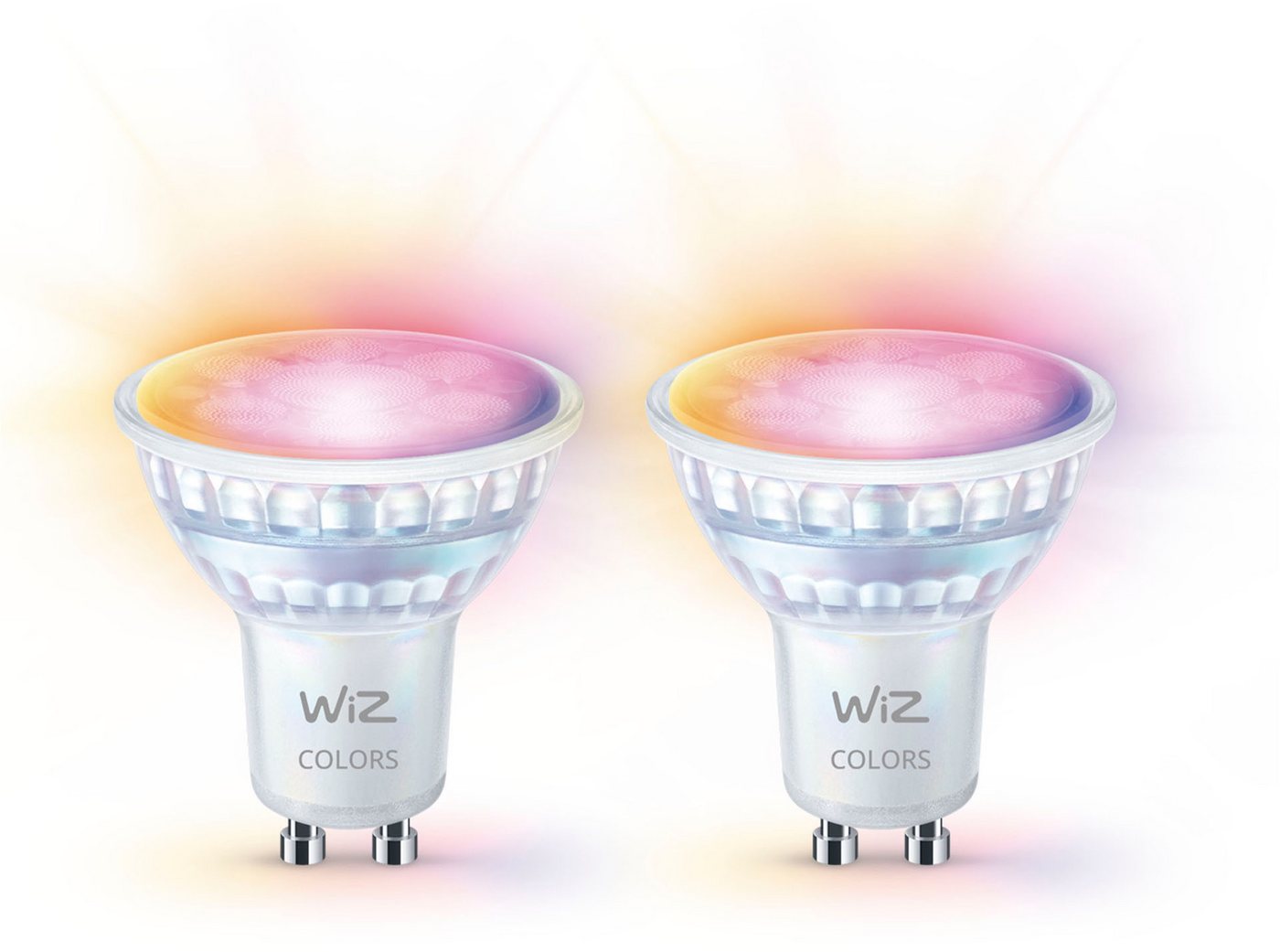 WiZ LED-Leuchtmittel White & Color GU10 Tunable 60W Glas 2er Pack, GU10 WiZ LED-Leuchtmittel White & Color GU10 Tunable 60W Glas 2er Pack, GU10 von WiZ