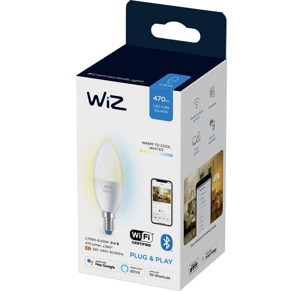WiZ LED-Leuchtmittel WiZ 8718699787073 LED EEK F (A - G) E14 4.9 W = 40 W Warmweiß bis Kal von WiZ
