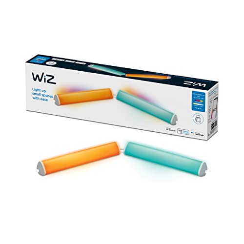 WiZ Light Bar Tischleuchte Tunable White and Color, dimmbar, 16 Mio. Farben, smarte Steuerung per App/Stimme über WLAN, Doppelpack von WiZ