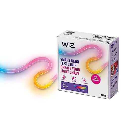 WiZ Neon Flexstrip, Tunable White & Color, 3 Meter, warm- bis kaltweiß, dimmbar, 16 Mio. Farben, smarte Steuerung per App/Stimme über WLAN, Klar von WiZ