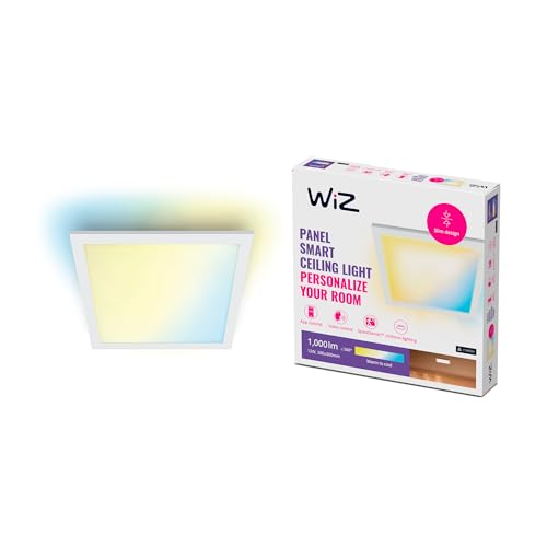 WiZ Panel Deckenleuchte Tunable White, dimmbar, 1000lm, warm- bis kaltweiß, quadratisch, smarte Steuerung per App/Stimme über WLAN, weiß von WiZ