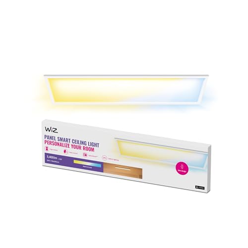 WiZ Panel Deckenleuchte Tunable White, dimmbar, 3400lm, warm- bis kaltweiß, rechteckig, smarte Steuerung per App/Stimme über WLAN, weiß von WiZ