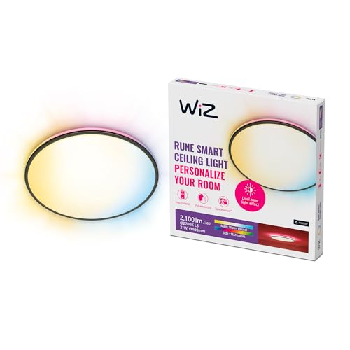 WiZ Rune Deckenleuchte Tunable White and Color, dimmbar, 16 Mio. Farben, smarte Steuerung per App/Stimme über WLAN, schwarz von WiZ