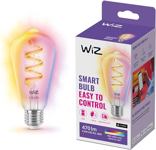 WiZ ST64 LED Lampe Tunable White & Color, dimmbar, 16 Mio. Farben, smarte Steuerung per App/Stimme über WLAN von WiZ
