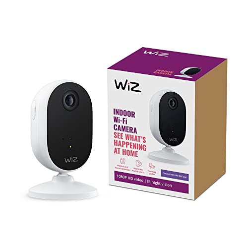 WiZ Sicherheitskamera für den Innenbereich, Bewegungs- und Geräuscherkennung, Vollduplex-Audio, Nachtsicht, smarte Steuerung per App und über WLAN, weiß von WiZ