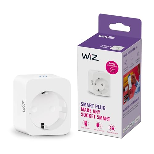 WiZ Smart Plug, smarte Steckdose, smarte Steuerung per App/Stimme über WLAN, inkl. Stromverbrauchsmessung, Einzelpack, Weiß von WiZ